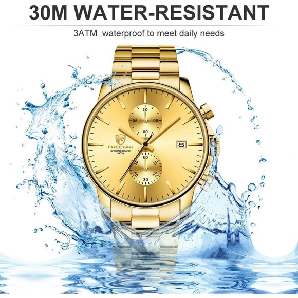 Mens Stainless Steel Waterproof Chronograph Auto Date Quartz Watch - Picture 5 of 7